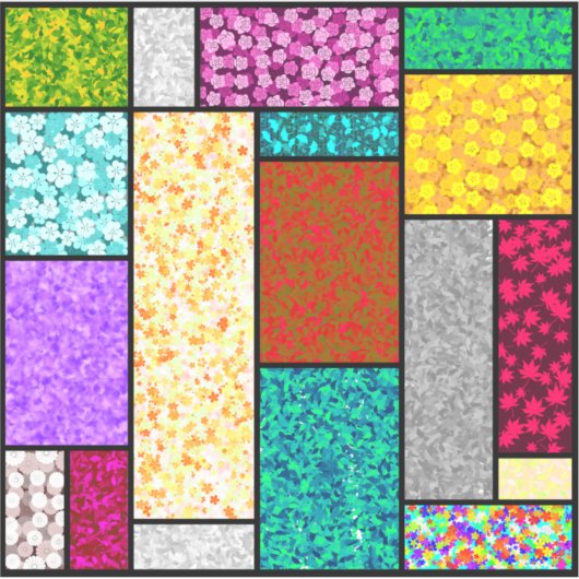 モンドリアンフローラグラフィックデザイン抽象化 シール (正面)