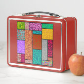 モンドリアンフローラグラフィックデザイン抽象化 メタルランチボックス (インサイチュ)