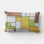 モンドリアンブラウンイエローグリーンプリント ランバークッション (裏面)