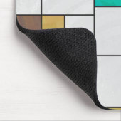 モンドリアンブラウンイエローティール（緑がかった色）プリント マウスパッド (コーナー)