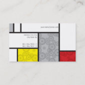 モンドリアンミニマリストデスティールアートレトロサークル 名刺 (裏面)