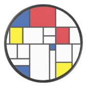 モンドリアンミニマル幾何学デスティールモダンアート アイスホッケーパック (正面)