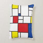 モンドリアンミニマル幾何学デスティールモダンアート アクセントクッション (裏面(縦))