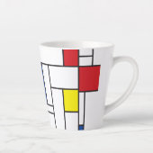 モンドリアンミニマル幾何学デスティールモダンアート カフェラテマグ (右)