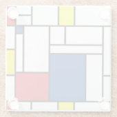 モンドリアンミニマル幾何学デスティールモダンアート ガラスコースター (裏面)