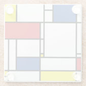 モンドリアンミニマル幾何学デスティールモダンアート ガラスコースター (裏面)