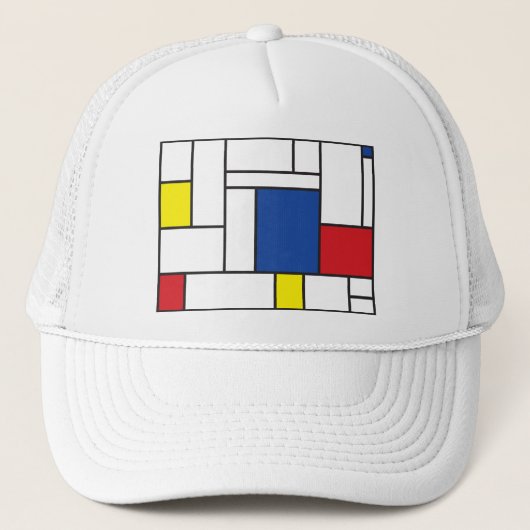 モンドリアンミニマル幾何学デスティールモダンアート キャップ (正面)