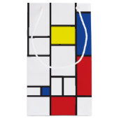 モンドリアンミニマル幾何学デスティールモダンアート スモールペーパーバッグ (裏面)