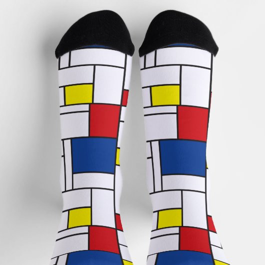 モンドリアンミニマル幾何学デスティールモダンアート ソックス (上部)