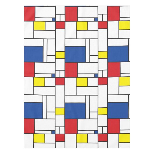 モンドリアンミニマル幾何学デスティールモダンアート テーブルクロス (正面)