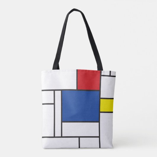 モンドリアンミニマル幾何学デスティールモダンアート トートバッグ (裏面)