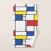 モンドリアンミニマル幾何学デスティールモダンアート バスタオルセット (ハンドタオル)