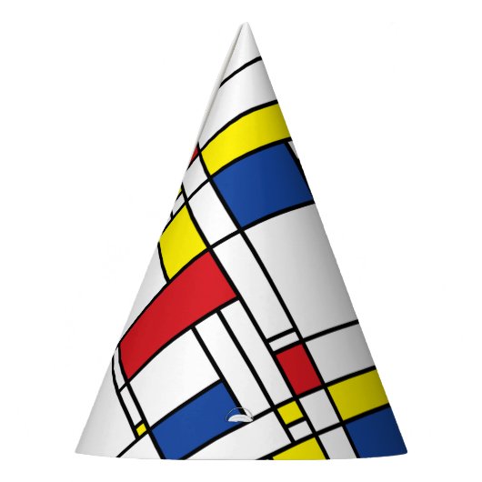 モンドリアンミニマル幾何学デスティールモダンアート パーティーハット (左)