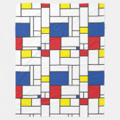 モンドリアンミニマル幾何学デスティールモダンアート フリースブランケット (正面)