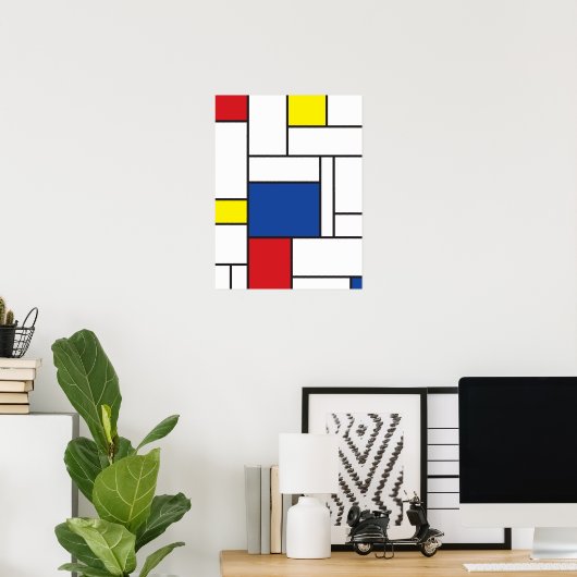 モンドリアンミニマル幾何学デスティールモダンアート ポスター (ホームオフィス)