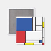 モンドリアンミニマル幾何学デスティールモダンアート マグネット (正面/裏面)