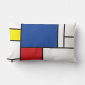 モンドリアンミニマル幾何学デスティールモダンアート ランバークッション (正面)