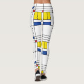 モンドリアンミニマル幾何学デスティールモダンアート レギンス (裏面)