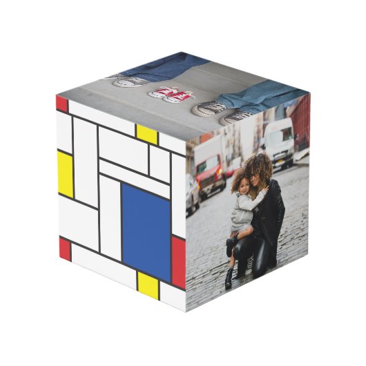 モンドリアンミニマルDe Stijl Geo モダン Art写真 フォトキューブ (正面アングル)