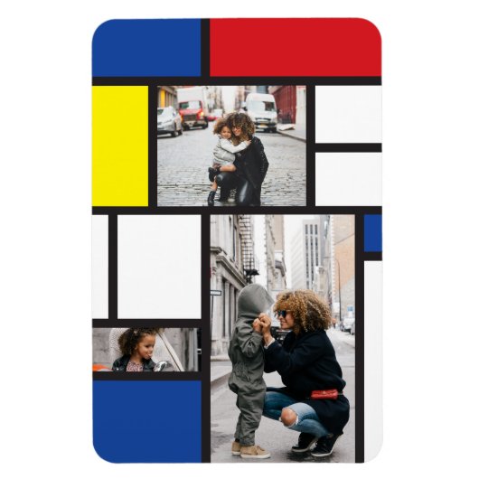 モンドリアンミニマルDe Stijl Geo モダン Art写真 マグネット (縦)