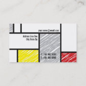 モンドリアンモダンシンプルアートミニマリストスクライブズ 名刺 (裏面)