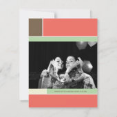 モンドリアンモダンレトロアカラフルート日付の保存 セーブザデート (裏面)