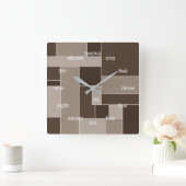 モンドリアンモダン中性線 スクエア壁時計 (ホーム)