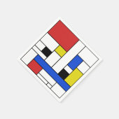 モンドリアンラインズホワイトカクテル紙ナプキンズ スタンダードカクテルナプキン (角)