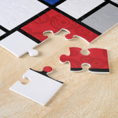 モンドリアンレトロサークルミニマリストデスティールモダンアート ジグソーパズル (側面)