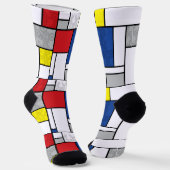 モンドリアンレトロサークルミニマリストデスティールモダンアート ソックス (傾斜あり)