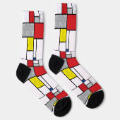 モンドリアンレトロサークルミニマリストデスティールモダンアート ソックス (右)