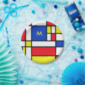 モンドリアン刺激を受けた幾何デザイン抽象芸術 ペーパープレート (パーティー)