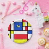 モンドリアン刺激を受けた幾何デザイン抽象芸術 ペーパープレート (パーティー)