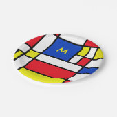 モンドリアン刺激を受けた幾何デザイン抽象芸術 ペーパープレート (アングル)