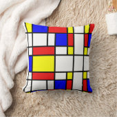 モンドリアン刺激を受けた クッション (ブランケット)