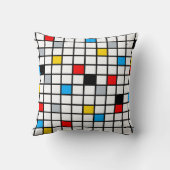 モンドリアン幾何学的ミニマリスト組成モダン クッション (裏面)