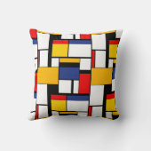 モンドリアン幾何学的ミニマリスト組成モダン クッション (裏面)