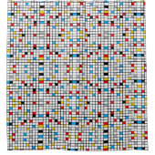 モンドリアン幾何学的ミニマリスト組成モダン シャワーカーテン (正面)