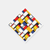 モンドリアン幾何学的ミニマリスト組成モダン スタンダードカクテルナプキン (角)