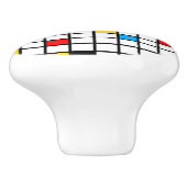 モンドリアン幾何学的ミニマリスト組成モダン セラミックノブ (側面)