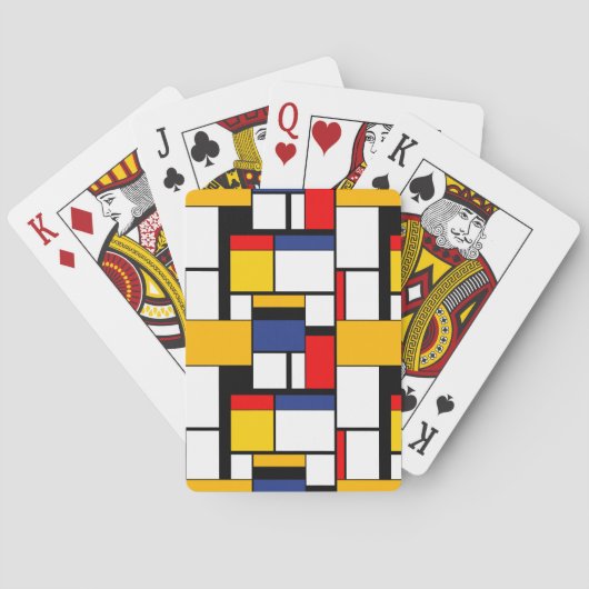 モンドリアン幾何学的ミニマリスト組成モダン トランプ (裏面)