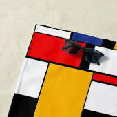 モンドリアン幾何学的ミニマリスト組成モダン ビーチタオル (インサイチュ)