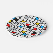 モンドリアン幾何学的ミニマリスト組成モダン ペーパープレート (アングル)