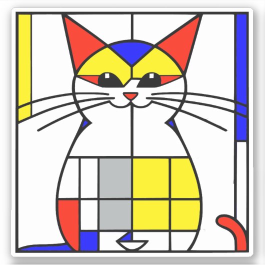 モンドリアン猫 シール (正面)