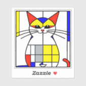 モンドリアン猫 シール (シート)