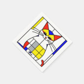 モンドリアン猫 スタンダードカクテルナプキン (角)