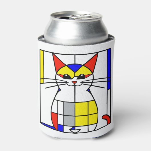モンドリアン猫 缶クーラー (缶正面)