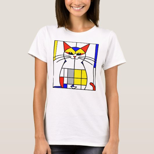 モンドリアン猫 Tシャツ (正面)