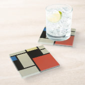 モンドリアン組成モダン抽象芸術絵画芸術 ガラスコースター (アングル)