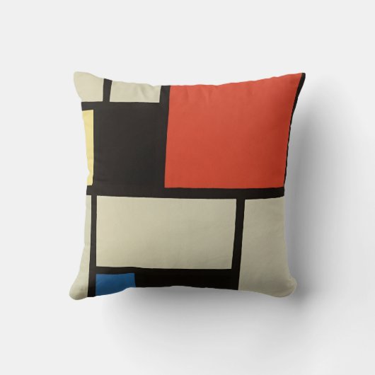 モンドリアン組成モダン抽象芸術絵画芸術 クッション (裏面)